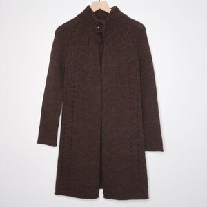 Beretti Womens Cardigan Sweater Medium Brown‎ Button Wool Blend Italy Academia